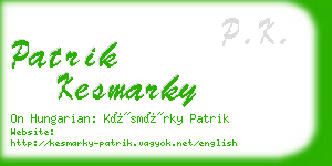 patrik kesmarky business card